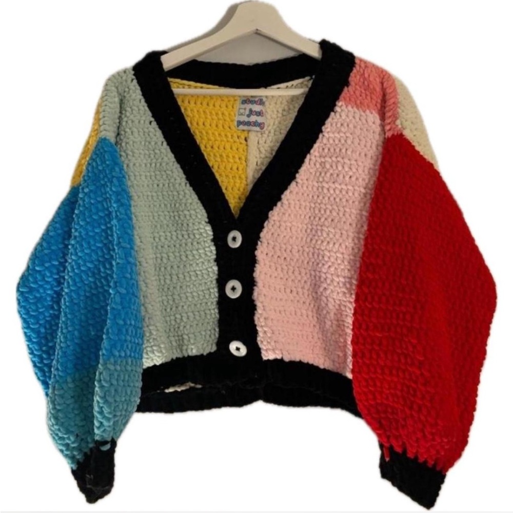 Handmade Multi color crochet cardigan